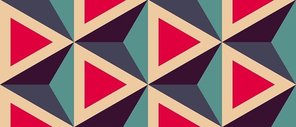 Picture with examples of repeating multicolored triangles