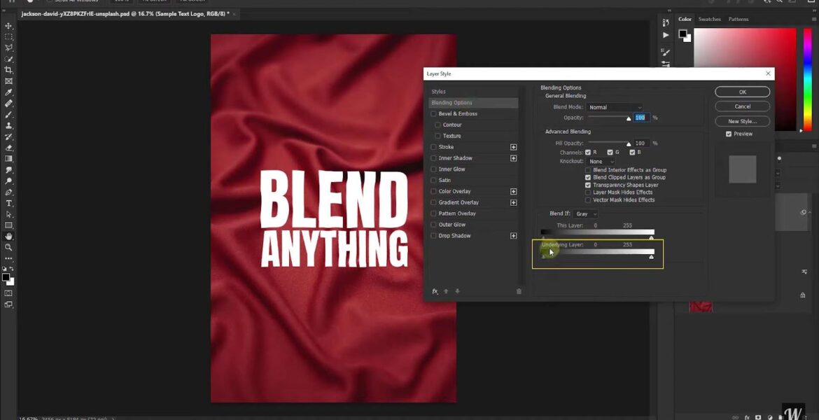 Process of creating blend effect in Photoshop