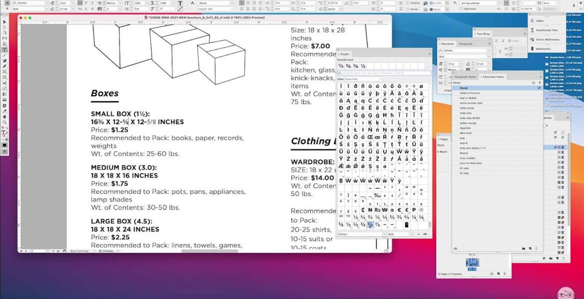 Process of creating fractions in indesign